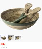 Saladeschaal met Bestek - Nieuw - groen - 30 cm!!, Ophalen of Verzenden, Nieuw