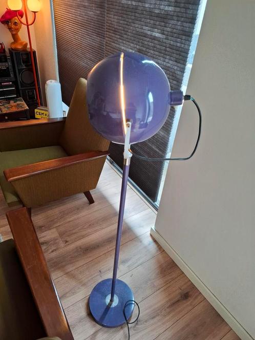 VINTAGE RETRO SPACE AGE MAGEN-MADOM PAARSE BOL VLOERLAMP, Huis en Inrichting, Lampen | Vloerlampen, Gebruikt, 150 tot 200 cm, Metaal