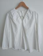 COS witte crispy blouse met bijzonder decolleté, maat 38, Kleding | Dames, COS, Verzenden, Wit, Zo goed als nieuw