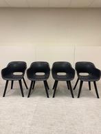 4 zwarte kunststof kuipstoelen Allibert, Tuin en Terras, Tuinstoelen, Ophalen, Zo goed als nieuw, Kunststof
