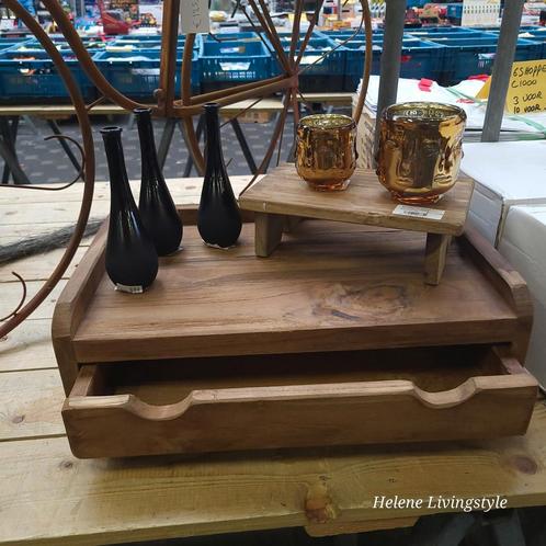 Houten Organizer met Lade – Koffiehoekje / Theehoekje Keuken, Huis en Inrichting, Keuken | Keukenbenodigdheden, Nieuw, Ophalen of Verzenden