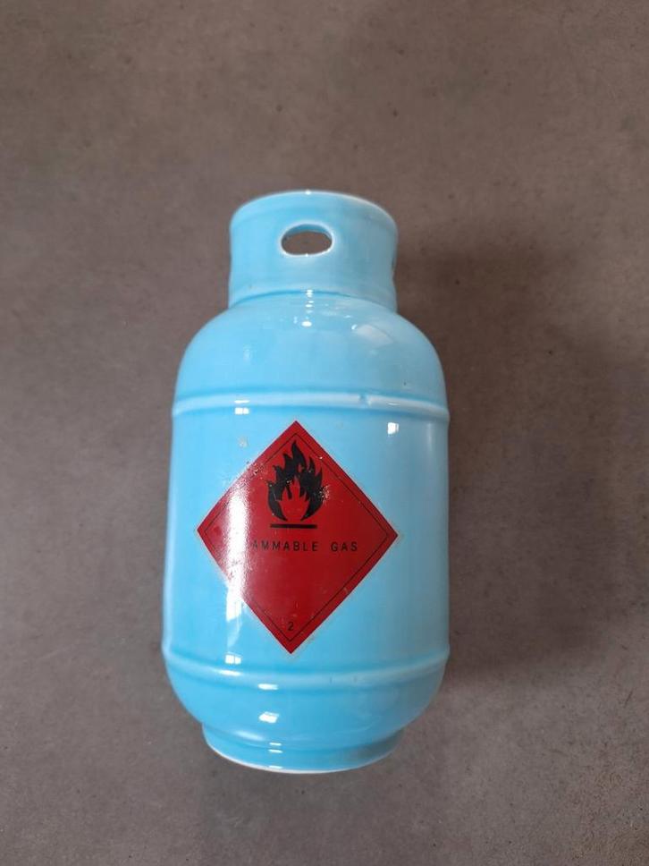 Gasfles waxinehouder asbak mancave accessoire blauw 16cm hoo, Huis en Inrichting, Woonaccessoires | Kandelaars en Kaarsen, Gebruikt