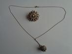 Zeeuwse zilveren set, broche plus ketting, Verzenden, Zilver, Ketting