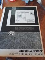 Advertentie van Heugafelt vilttapijt van Heugten 1961, Verzamelen, Ophalen of Verzenden, Zo goed als nieuw, Overige typen