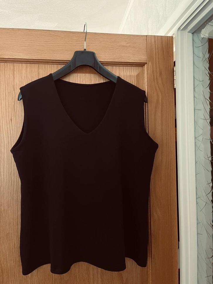 Zwarte top met V-hals, zonder mouw maat L, Kleding | Dames, Tops, Gedragen, Zwart, Zonder mouw, Ophalen of Verzenden
