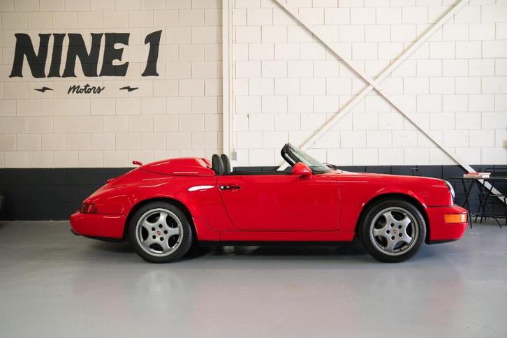 Porsche 964 Speedster Carrera 2 1993, Auto's, Porsche, Bedrijf, Benzine, Cabriolet, Automaat, Geïmporteerd, Rood, Zwart, Leder