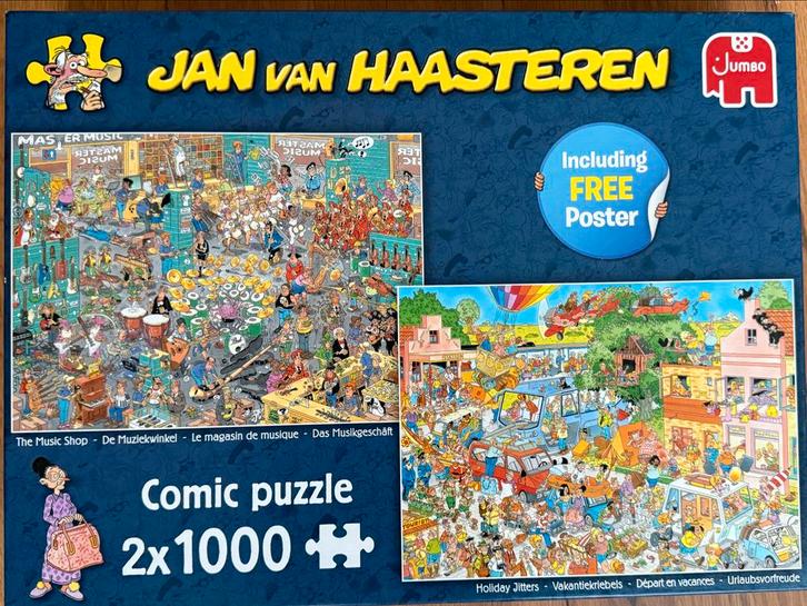 Jan van Haasteren Puzzel 2x1000 stukjes, Hobby en Vrije tijd, Denksport en Puzzels, Zo goed als nieuw, Legpuzzel, Meer dan 1500 stukjes