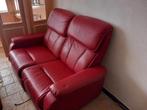 Lederen Salon Zetel 3+2+2, Ophalen, 75 tot 100 cm, Tweepersoons, 150 tot 200 cm