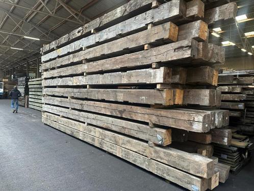 Oude grenen balken, Doe-het-zelf en Verbouw, Hout en Planken, Gebruikt, Balk, Grenen, 300 cm of meer, 50 mm of meer, Ophalen of Verzenden