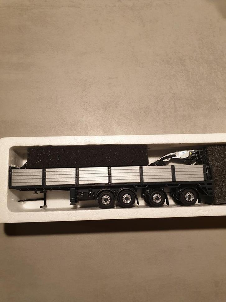 Tekno 4-assige stenentrailer - Nieuwstaat, Hobby en Vrije tijd, Modelbouw | Auto's en Voertuigen, Nieuw, Truck, 1:50 of kleiner