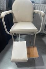 Vintage Pedicure Stoel met Verhoging, Ophalen, Gebruikt, Wit, Leer