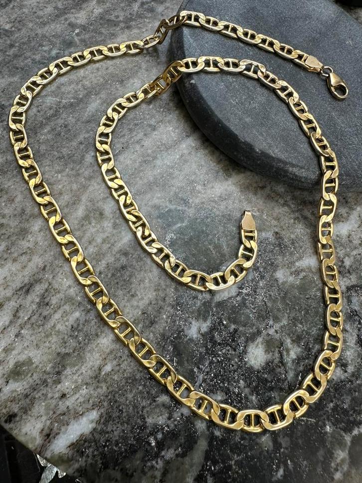 14k gouden anker ketting, Sieraden, Tassen en Uiterlijk, Kettingen, Zo goed als nieuw, Goud, Ophalen of Verzenden