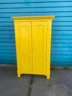 Orginele grenen meidenkast, ong 1900, geel geverfd, Ophalen, Zo goed als nieuw