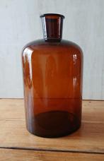 Grote apothekerspot amberbruin 33cm hoog, Ophalen of Verzenden, Gebruikt, Glas, Pot, Bus of Blik