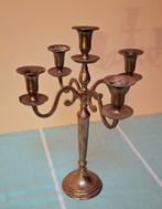 Brocante Zilverkleurige kandelaar, Ophalen of Verzenden, Overige materialen