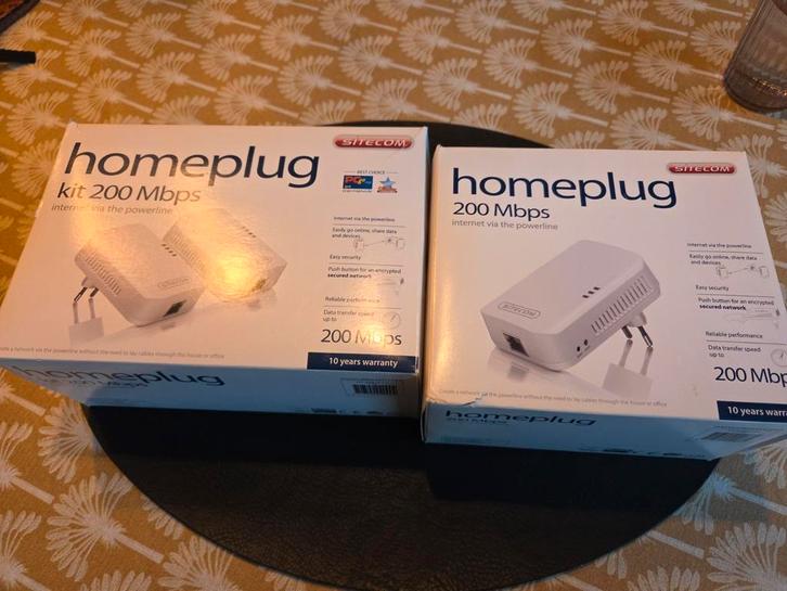 Sitecom Homeplug 200Mbps Set, Computers en Software, Powerlines, Zo goed als nieuw, Ophalen of Verzenden