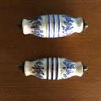 Set: twee vintage Delfts-blauwe keramische meubelhandgrepen, Verzenden, Huis en Inrichting