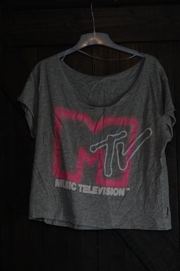T-shirt grijs, roze, MTV, Only maat XL beschikbaar voor biedingen