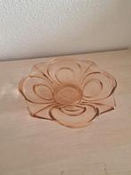 Vintage schaal rose peach kleurig serveerschaal, Ophalen of Verzenden, Rond, Glas