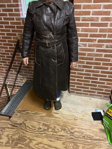 Vintage dames bruin leren motorjas maat L beschikbaar voor biedingen