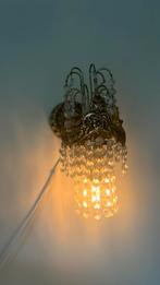 Vintage verguld wandlampje kroonluchter kristal, Antiek en Kunst, Ophalen of Verzenden