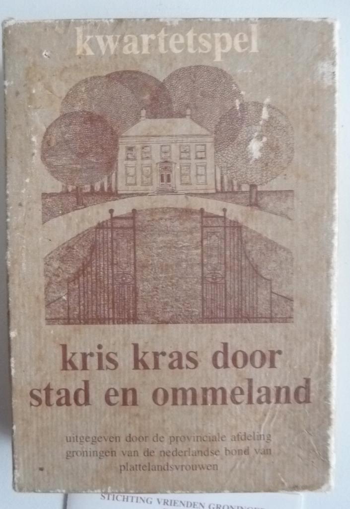 4 OUDE STEDENKWARTET EN 1 KRIS KRAS DOOR STAD EN OMMELAND, Verzamelen, Speelkaarten, Jokers en Kwartetten, Zo goed als nieuw, Kwartet(ten)