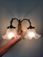 Klassieke brocante tiffany wandlamp messing/brons, Huis en Inrichting, Lampen | Wandlampen, Ophalen of Verzenden, Zo goed als nieuw