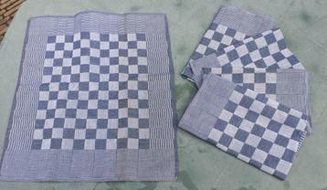 Vintage theedoek keukendoek geruit 100% katoen 70x63 (AL137) beschikbaar voor biedingen