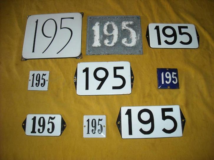 emaille huisnummer 195 ook 196 197 198 199 200 202 203 204 6, Antiek en Kunst, Antiek | Emaille, Ophalen of Verzenden