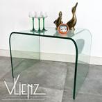 Gebogen vintage glazen waterfall bijzettafel, salontafel, Ophalen, Huis en Inrichting