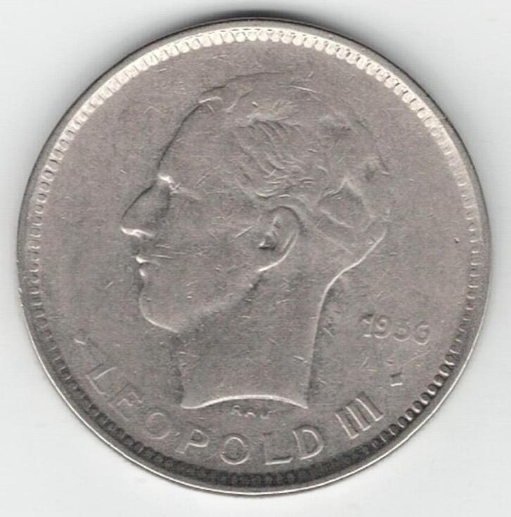 25-2063 Belgie 5 franc 1936, Postzegels en Munten, Munten | Europa | Niet-Euromunten, Losse munt, België, Verzenden
