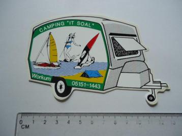 sticker oud Workum CAMPING IT SOAL windsurf waterski retro beschikbaar voor biedingen