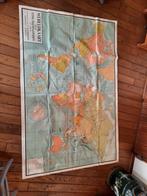 Oude Wereldkaart - 206x155cm - luinge nonnekes, Gelezen, Ophalen of Verzenden, Landkaart, 1800 tot 2000