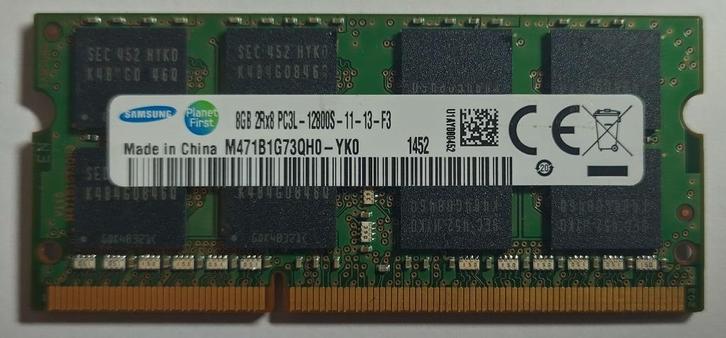 DDR3 8GB PC3L-12800 1600MHz Samsung Sodimm 1452, Computers en Software, RAM geheugen, Gebruikt, Laptop, 8 GB, DDR3, Verzenden