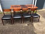 4 rosewood palissander stoelen vintage hout retro €175 zwart, Huis en Inrichting, Stoelen, Vintage retro jaren 50-60 midcentury palissander hout