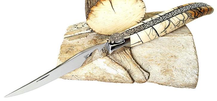 Laguiole Zakmes MICKAEL GINISTY Fossiel Mammoet 12/22cm, Verzamelen, Militaria | Algemeen, Landmacht, Mes of Dolk, Engeland, Verzenden