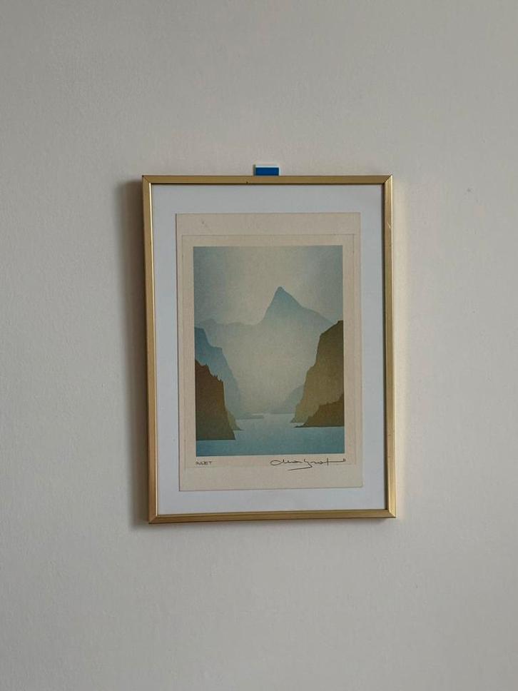 Zeefdruk kunstwerkje Peter Markgraf Inlet, Antiek en Kunst, Kunst | Schilderijen | Abstract, Ophalen of Verzenden