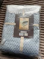 Plaid woondeken creme blauw met franjes 100% katoen, Huis en Inrichting, Woonaccessoires | Plaids en Woondekens, Ophalen, Nieuw