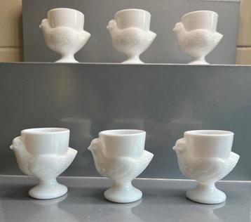 6 Vintage Kip eierdopjes Arcopal France beschikbaar voor biedingen
