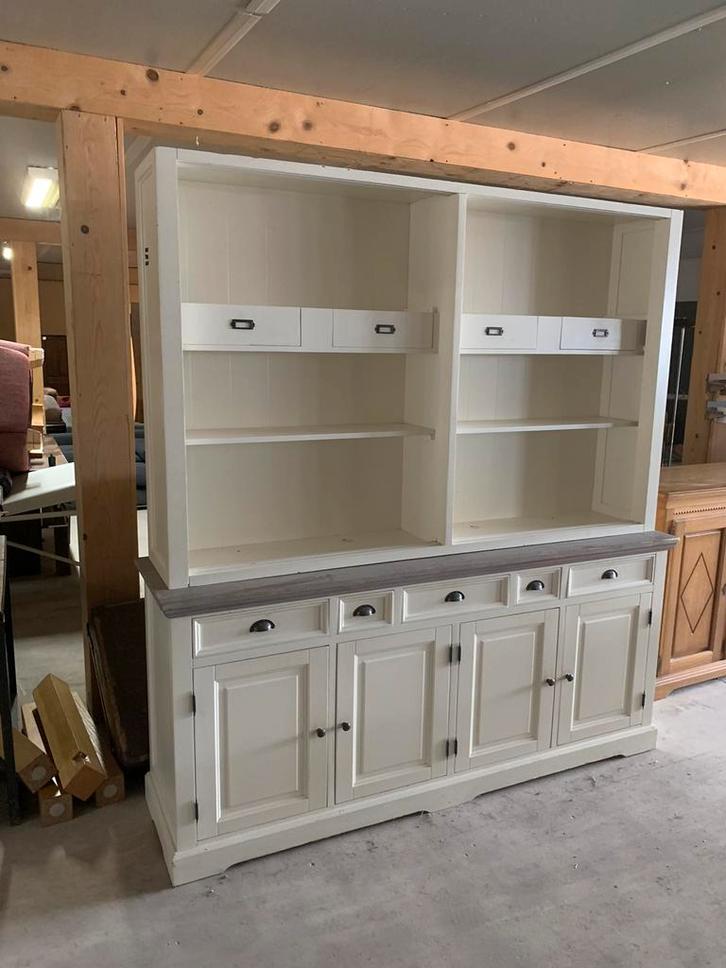Grote witte winkelkast 200 cm, Huis en Inrichting, Krukjes, Gebruikt, Hout, Ophalen