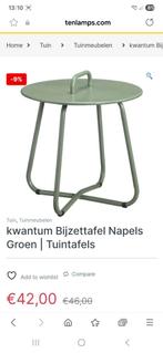 Bijzettafel Napels kwantum groen, Minder dan 55 cm, Gebruikt, Metaal of Aluminium, Rond