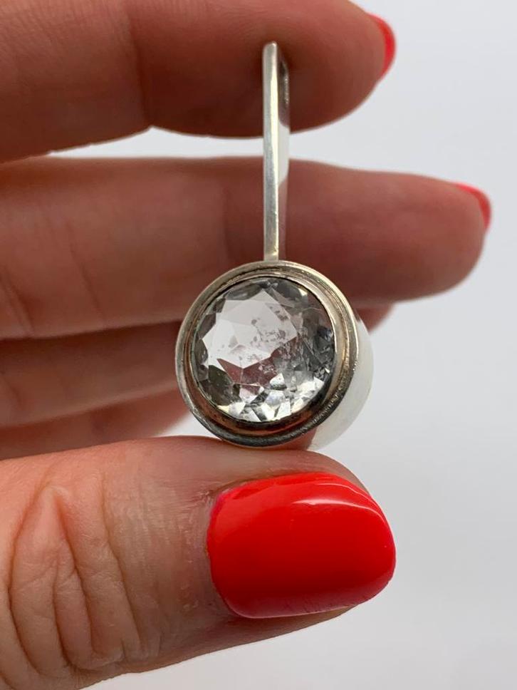 X706 Prachtige zilveren hanger Fins ontwerp, Sieraden, Tassen en Uiterlijk, Antieke sieraden, Hanger, Zilver, Ophalen of Verzenden