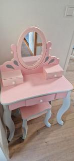 Make-up tafel met krukje, Huis en Inrichting, Tafels | Kaptafels, Ophalen, Gebruikt, 50 tot 100 cm, Minder dan 100 cm