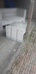 3 Stoere steigerhouten tuinbanken met hoeker, Ophalen, Gebruikt, Hout