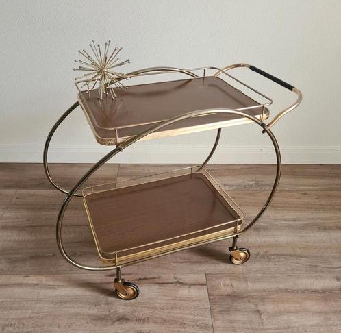 Vintage retro formica trolley barwagen wagen bijzettafel, Verzamelen, Retro, Huis en Inrichting, Ophalen of Verzenden