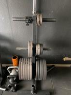 Gietijzeren 50mm halterschijven, Sport en Fitness, Fitnessmaterialen, Ophalen, Zo goed als nieuw