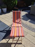 Prachtige strandstoel met kruk, Ophalen, Nieuw, Hout, Verstelbaar