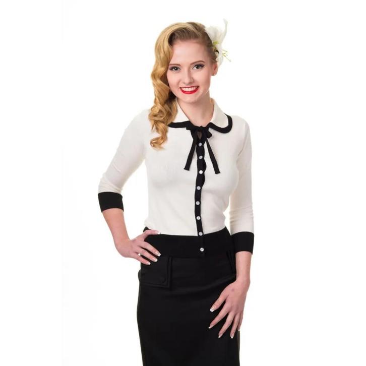 BANNED Vintage Inspired "Firecracker" Cardigan - Maat 38 / M, Kleding | Dames, Truien en Vesten, Nieuw, Maat 38/40 (M), Wit, Ophalen of Verzenden