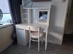 Witte kaptafel met spiegel en stoel, Huis en Inrichting, Ophalen, Zo goed als nieuw, Bureau