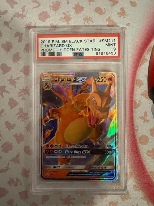 Charizard GX Black Star Promo Hidden Fates PSA9, Hobby en Vrije tijd, Verzamelkaartspellen | Pokémon, Nieuw, Losse kaart, Ophalen of Verzenden